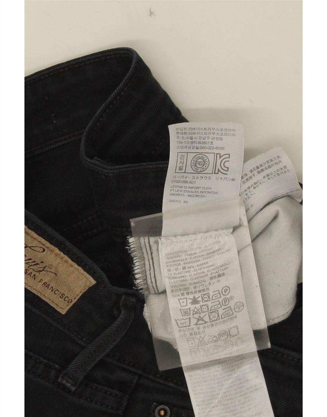 Levi's Womens Straight Jeans W27 L32 Black Cotton