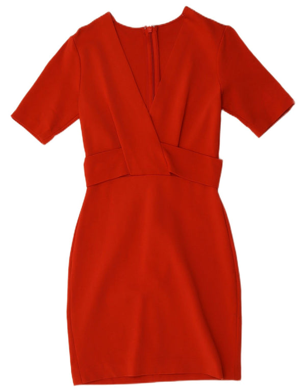 Reiss Womens Sheath Dress UK 8 Small Red Viscose