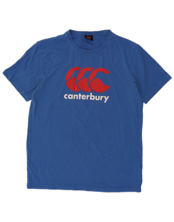 Canterbury Mens Graphic T-Shirt Top Large Blue Cotton