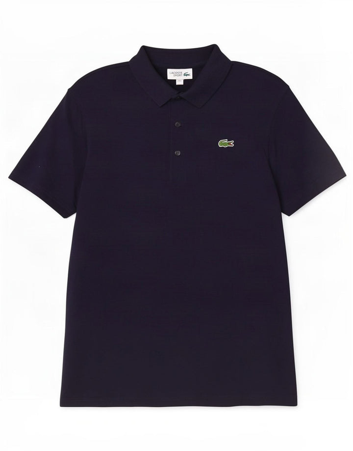 Lacoste Mens Polo Shirt Size 4 Medium Navy Blue Cotton