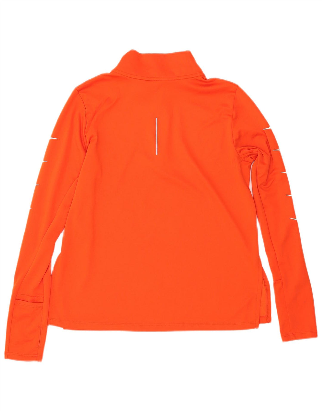 NIKE Womens Dri Fit Zip Neck Pullover Tracksuit Top UK 14 Medium Orange