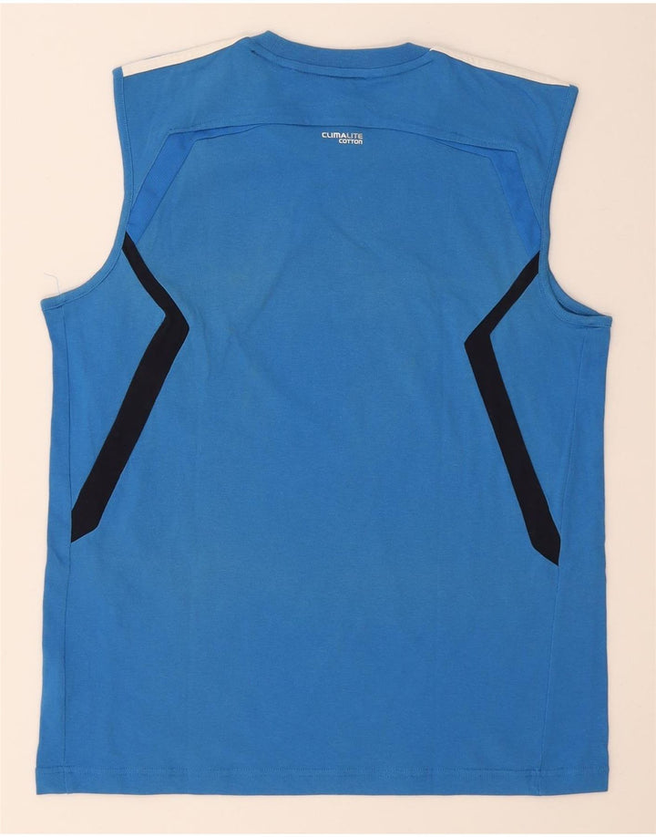 Adidas Mens Climalite Vest Top Large Blue Colourblock Cotton
