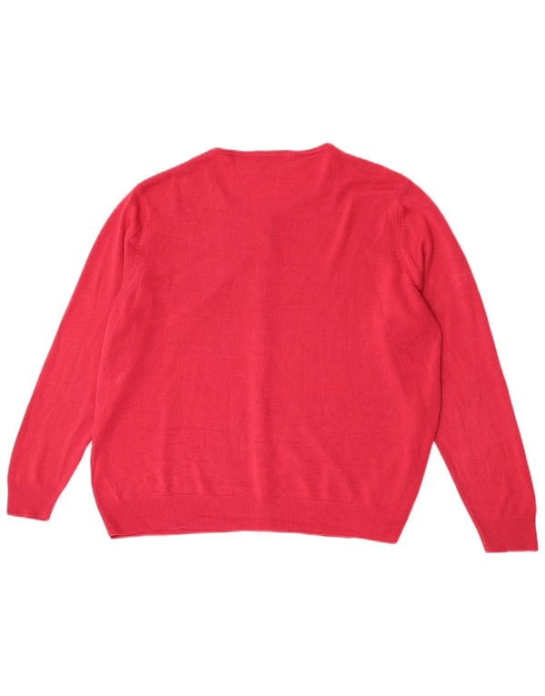 Marks & Spencer Womens Cardigan Sweater UK 22 3XL Pink Acrylic