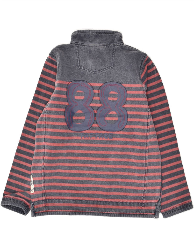 FAT FACE Boys Graphic Zip Neck Sweatshirt Jumper 12-13 Years Navy Blue | Vintage Fat Face | Thrift | Second-Hand Fat Face | Used Clothing | Messina Hembry 