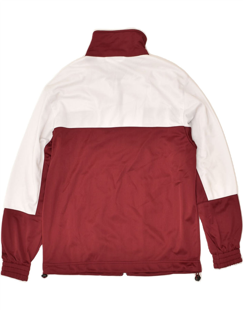 LOTTO Boys Tracksuit Top Jacket 11-12 Years Maroon Colourblock Polyester | Vintage Lotto | Thrift | Second-Hand Lotto | Used Clothing | Messina Hembry 