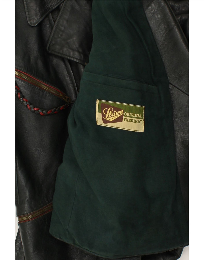 VINTAGE Mens Leather Jacket IT 54 2XL Black | Vintage Vintage | Thrift | Second-Hand Vintage | Used Clothing | Messina Hembry 