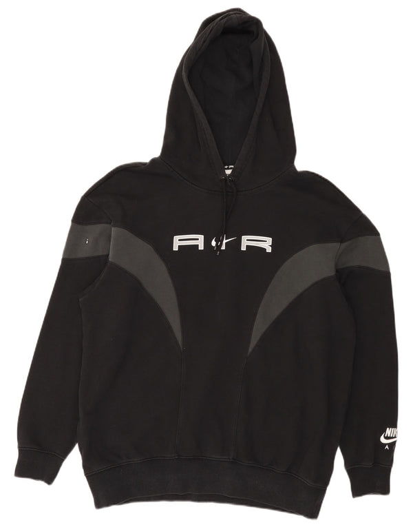 Nike Mens Graphic Loose Fit Hoodie Jumper XS Black Colourblock Cotton