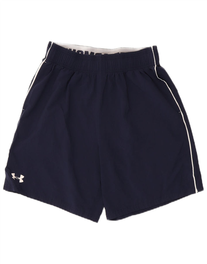 Under Armour Mens Heat Gear Graphic Sport Shorts Medium Navy Blue Polyester