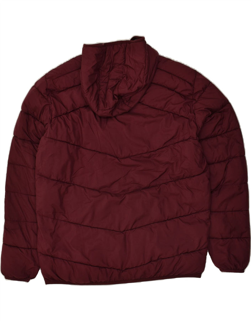 JACK & JONES Mens Hooded Padded Jacket UK 42 XL Burgundy Polyester | Vintage Jack & Jones | Thrift | Second-Hand Jack & Jones | Used Clothing | Messina Hembry 