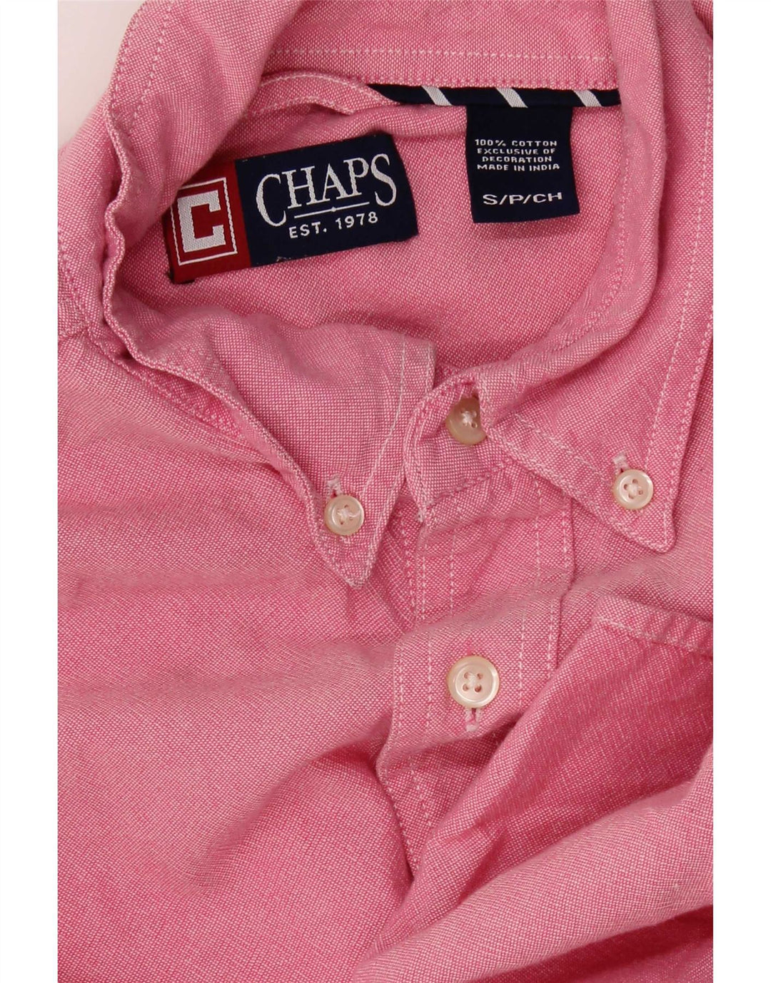Chaps Mens Shirt Small Pink Cotton