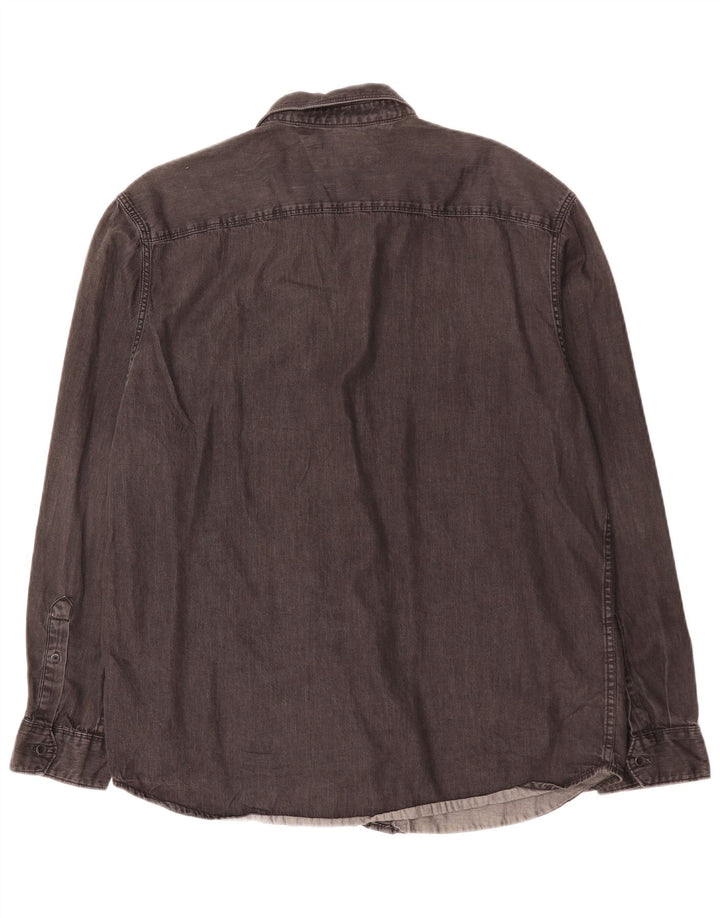 CALVIN KLEIN JEANS Mens Denim Shirt Large Black Cotton