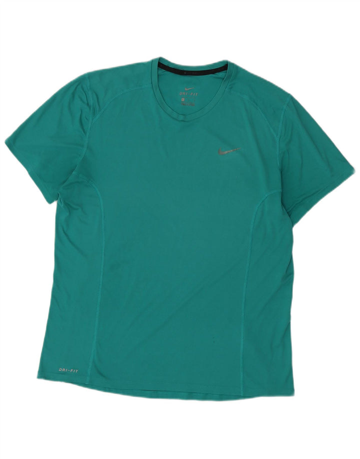 Nike Mens Dri Fit T-Shirt Top Large Green Polyester