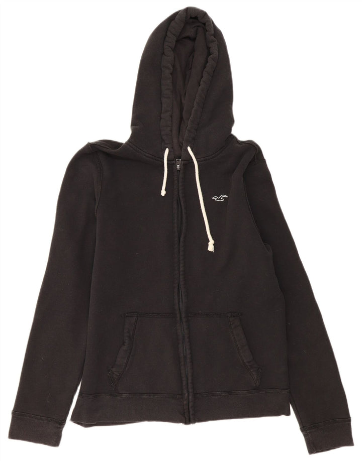 HOLLISTER Mens Zip Hoodie Sweater Medium Black Cotton