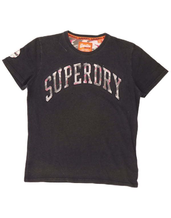 Superdry Mens Graphic T-Shirt Top XL Black Cotton