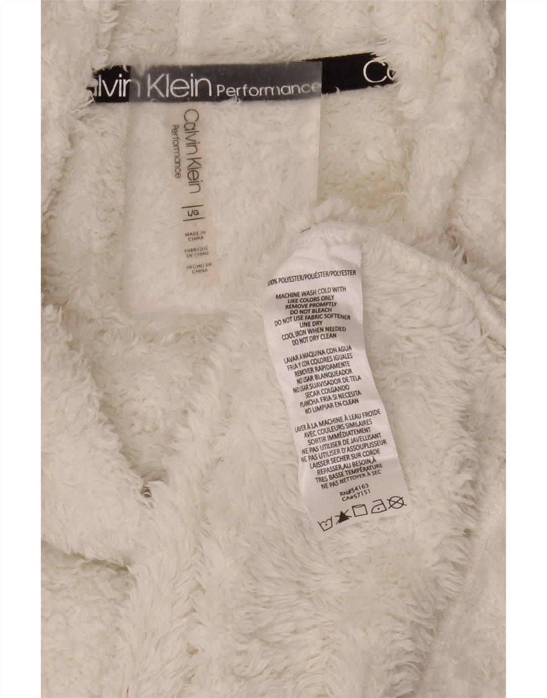 Calvin Klein Womens Roll Neck Oversized Fleece Jumper UK 16 Large White