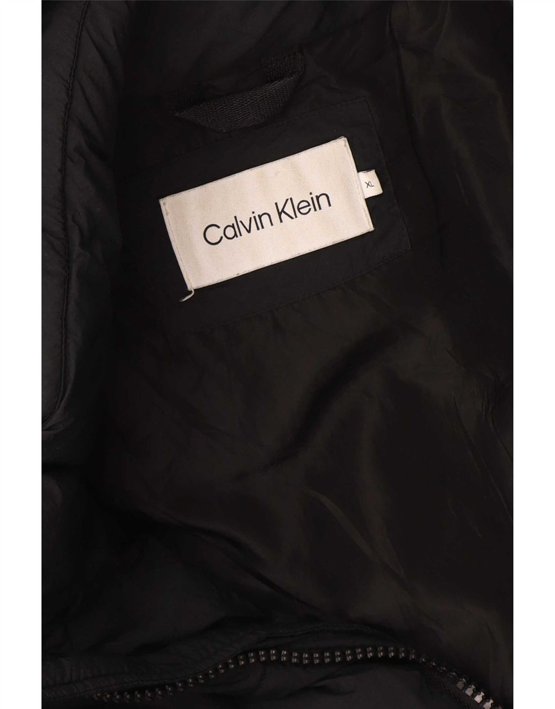 Calvin Klein Mens Hooded Padded Jacket UK 42 XL Black