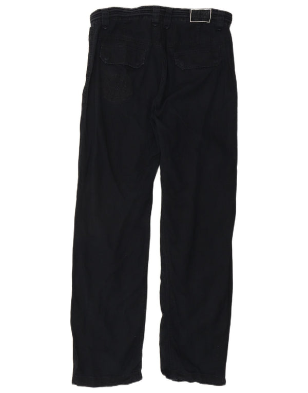 Helly Hansen Womens Straight Trousers W32 L31 Navy Blue Linen
