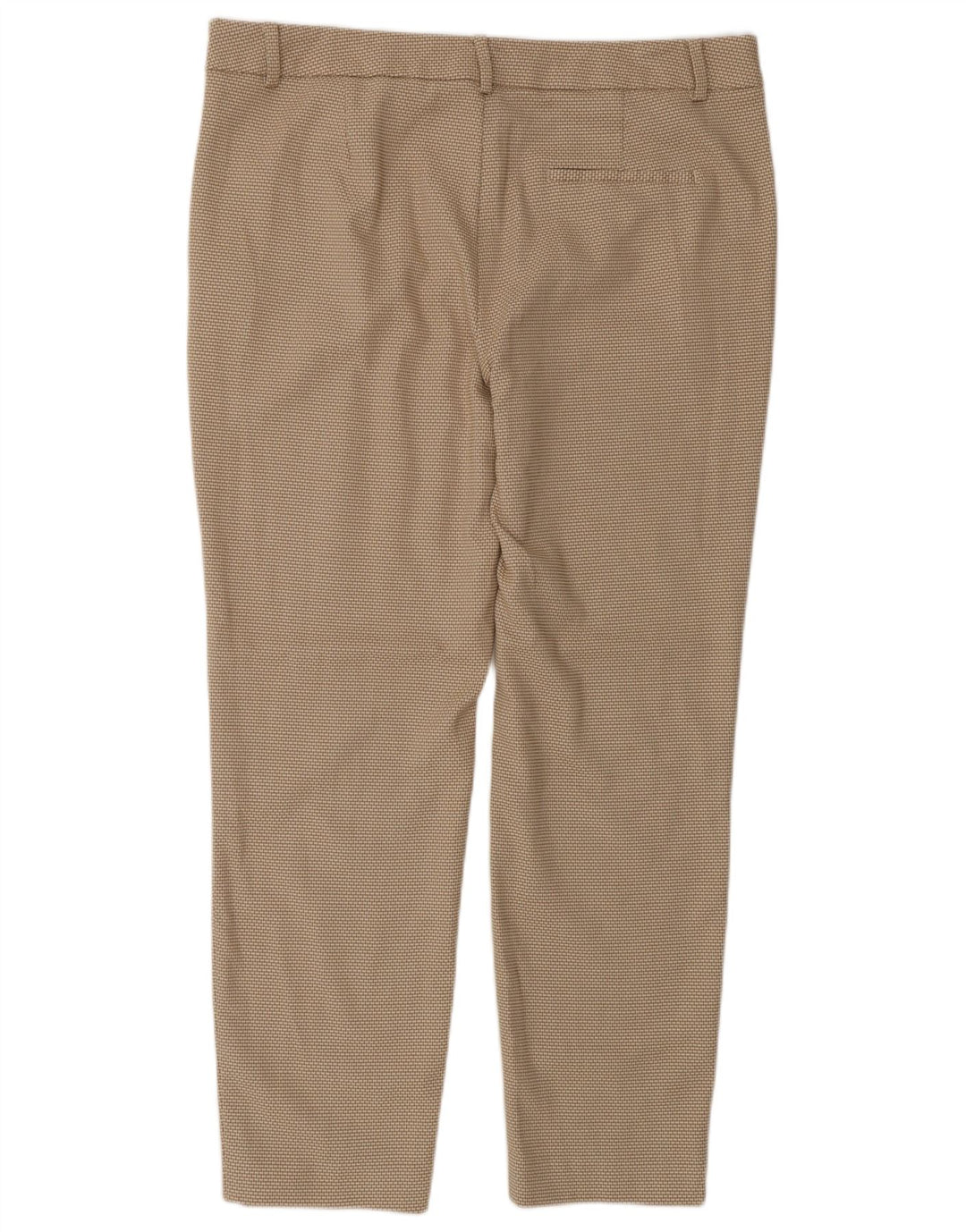 Zara Womens Slim Chino Trousers EU 42 Large W32 L27 Beige Check Polyester