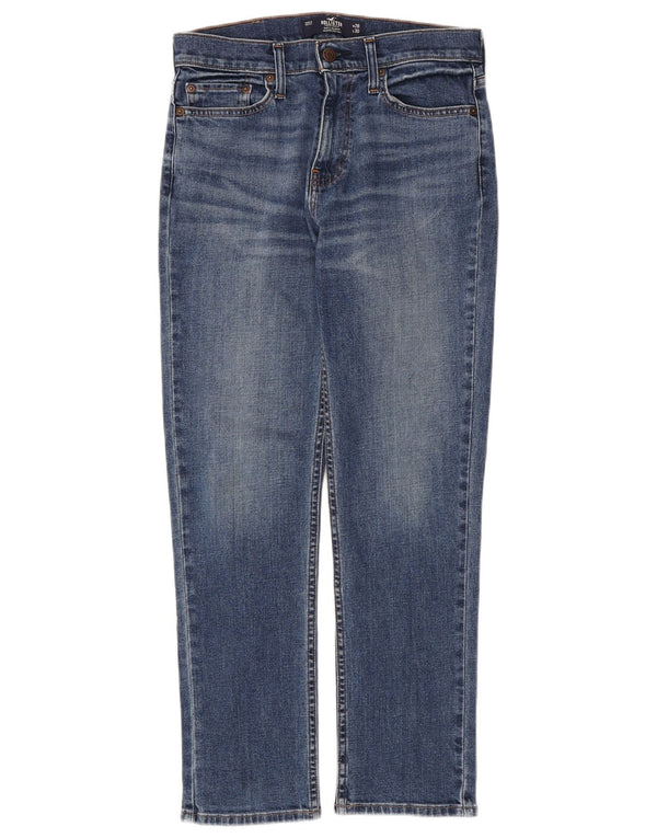 HOLLISTER Mens Mexico Straight Slim Jeans W28 L30  Blue Cotton