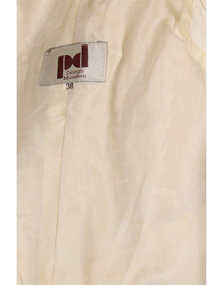 Vintage Womens Batwing Leather Jacket EU 38 Medium White