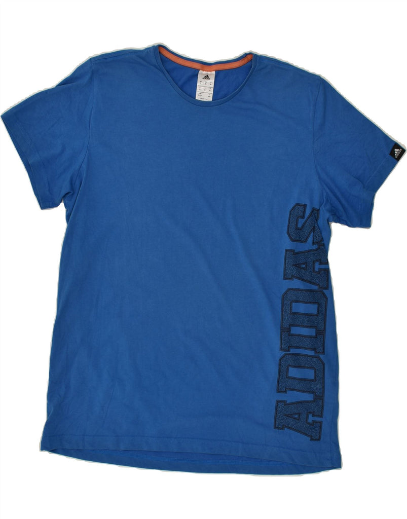 ADIDAS Mens Graphic T-Shirt Top XL Blue Cotton Vintage Adidas and Second-Hand Adidas from Messina Hembry 