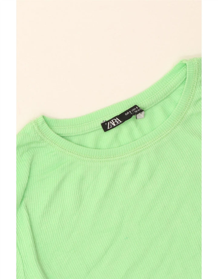 Zara Womens T-Shirt Top UK 8 Small Green