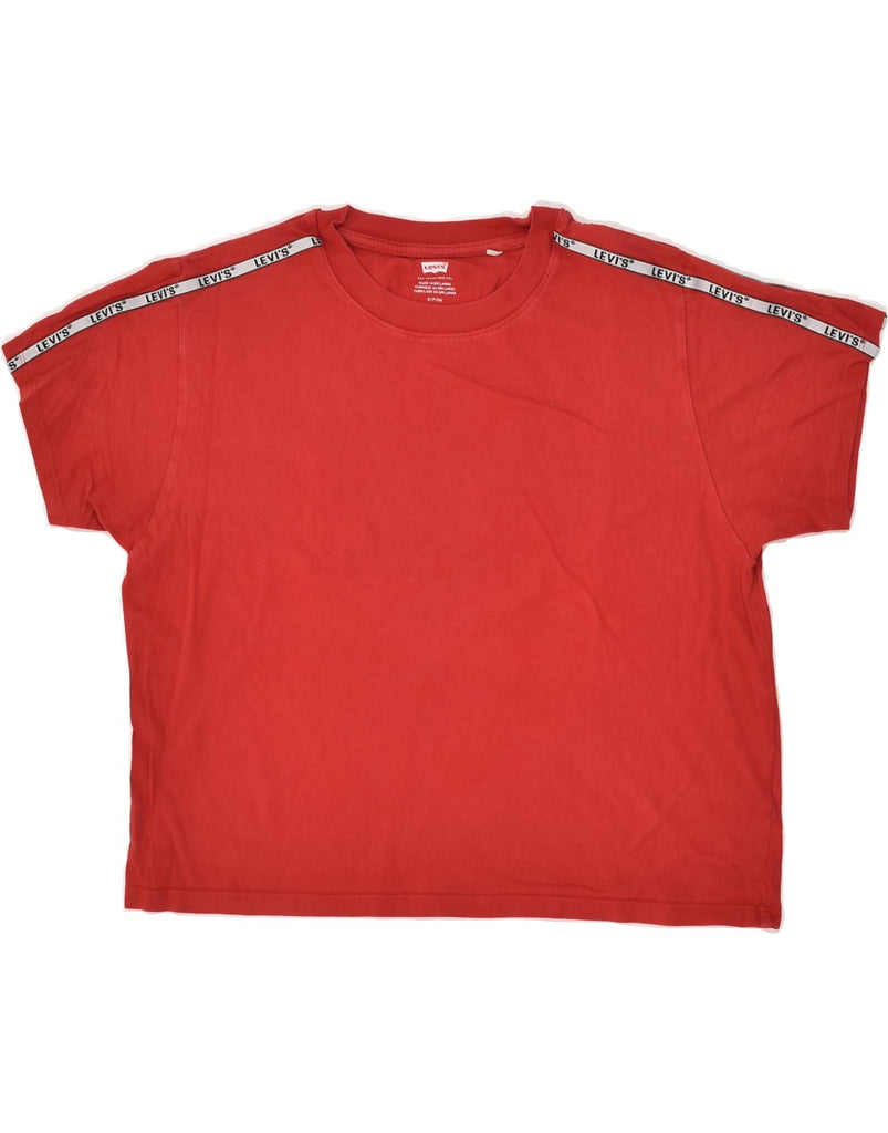 LEVI'S Womens Oversized Crop Graphic T-Shirt Top UK 10 Small Red | Vintage Levi's | Thrift | Second-Hand Levi's | Used Clothing | Messina Hembry 