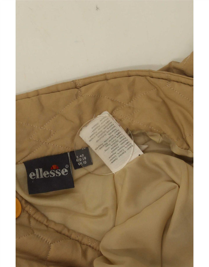 Ellesse Womens Oversized Quilted Jacket UK 10 Small  Beige Polyester