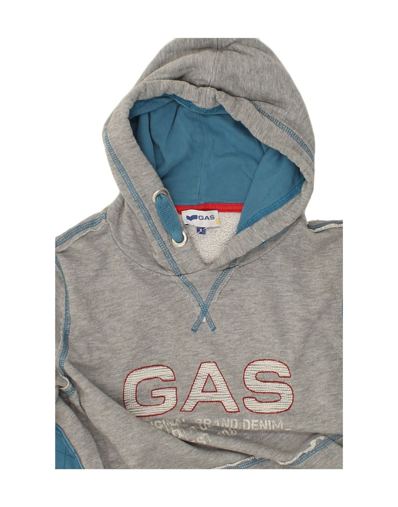 GAS Boys Graphic Hoodie Jumper 7-8 Years Grey Cotton | Vintage Gas | Thrift | Second-Hand Gas | Used Clothing | Messina Hembry 