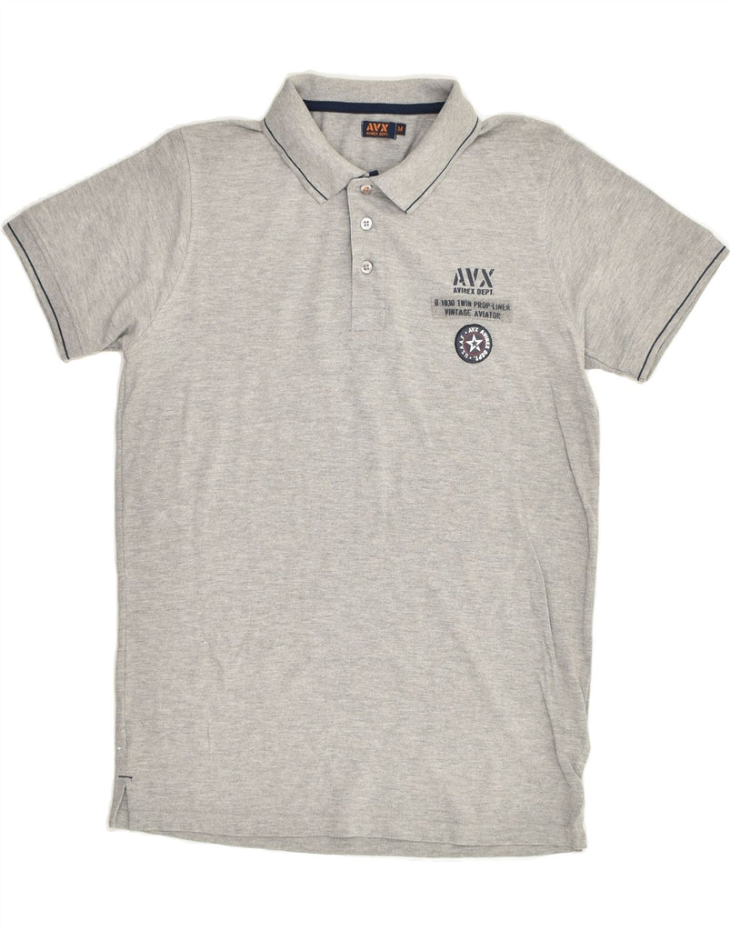 AVIREX Mens Polo Shirt Medium Grey Cotton | Vintage Avirex | Thrift | Second-Hand Avirex | Used Clothing | Messina Hembry 