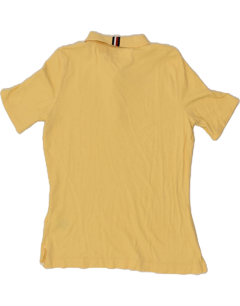 TOMMY HILFIGER Womens Polo Shirt UK 12 Medium Yellow Cotton | Vintage Tommy Hilfiger | Thrift | Second-Hand Tommy Hilfiger | Used Clothing | Messina Hembry 