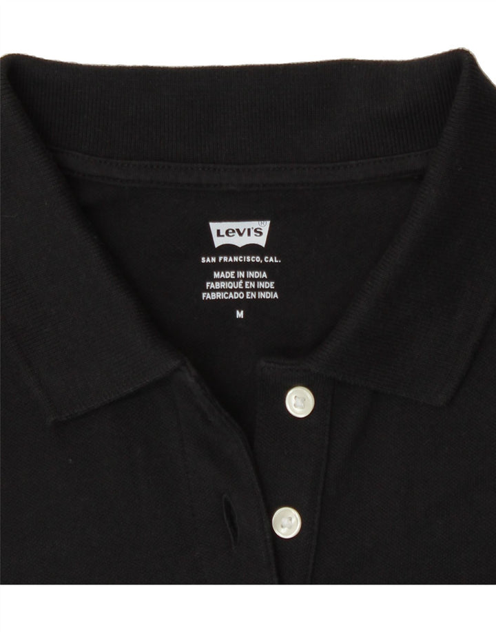 LEVI'S Womens Polo Shirt UK 12 Medium Black Vintage Levi's and Second-Hand Levi's from Messina Hembry 