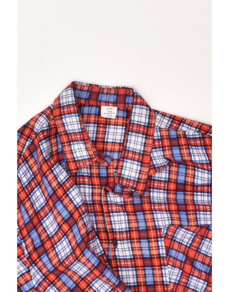 VINTAGE Mens Flannel Shirt Size 43/44 Large Red Check Cotton | Vintage Vintage | Thrift | Second-Hand Vintage | Used Clothing | Messina Hembry 