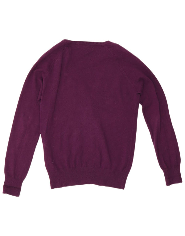 Zara Womens Cardigan Sweater UK 12 Medium Purple Cotton