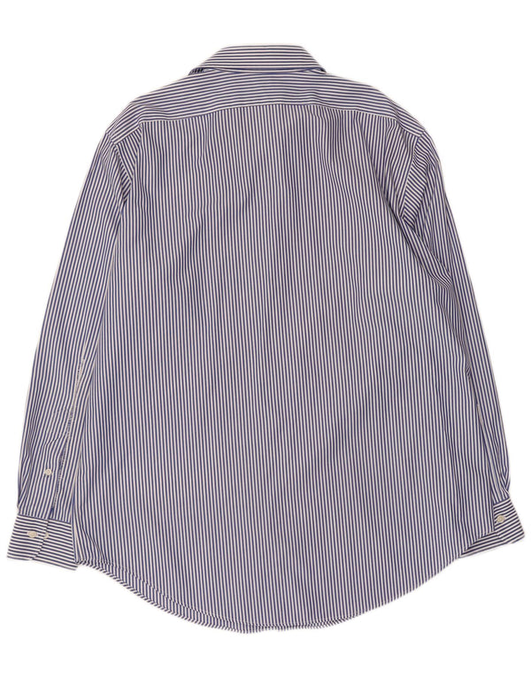 Ralph Lauren Mens Shirt Size 16 1/2 Large Navy Blue Pinstripe Cotton