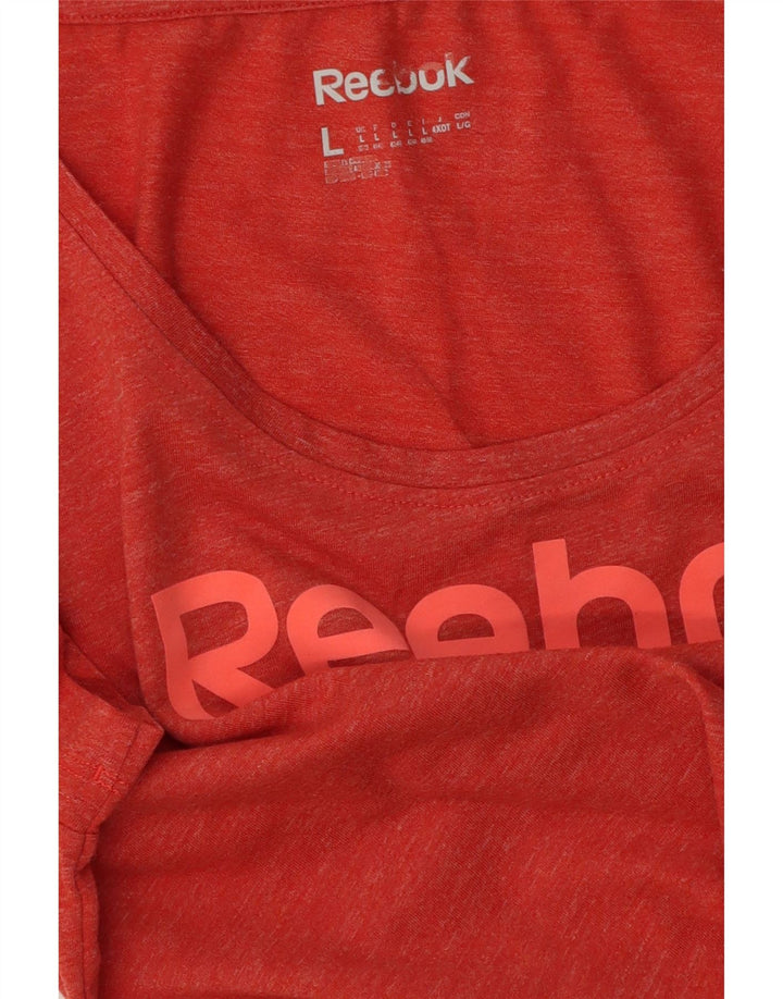 Reebok Womens Graphic T-Shirt Top UK 14 Large Red