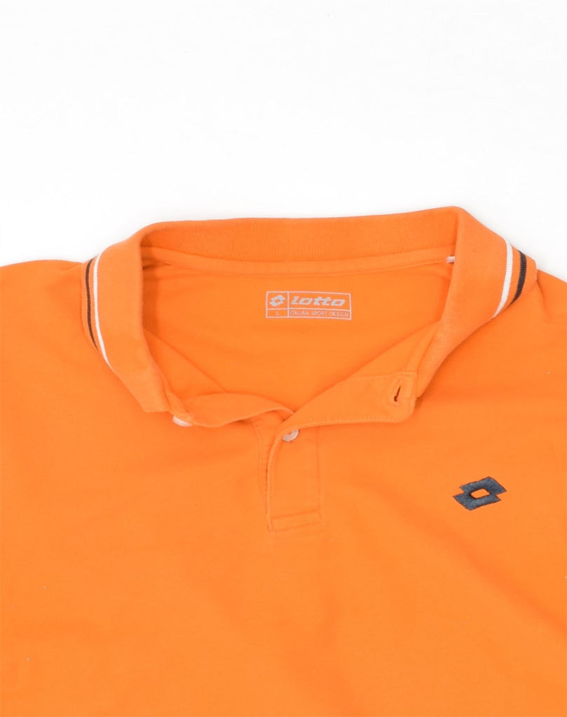 LOTTO Mens Polo Shirt Large Orange Cotton | Vintage Lotto | Thrift | Second-Hand Lotto | Used Clothing | Messina Hembry 