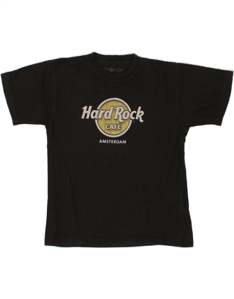 HARD ROCK CAFE Womens Amsterdam Graphic T-Shirt Top UK 16 Large Black Vintage Hard Rock Cafe and Second-Hand Hard Rock Cafe from Messina Hembry 