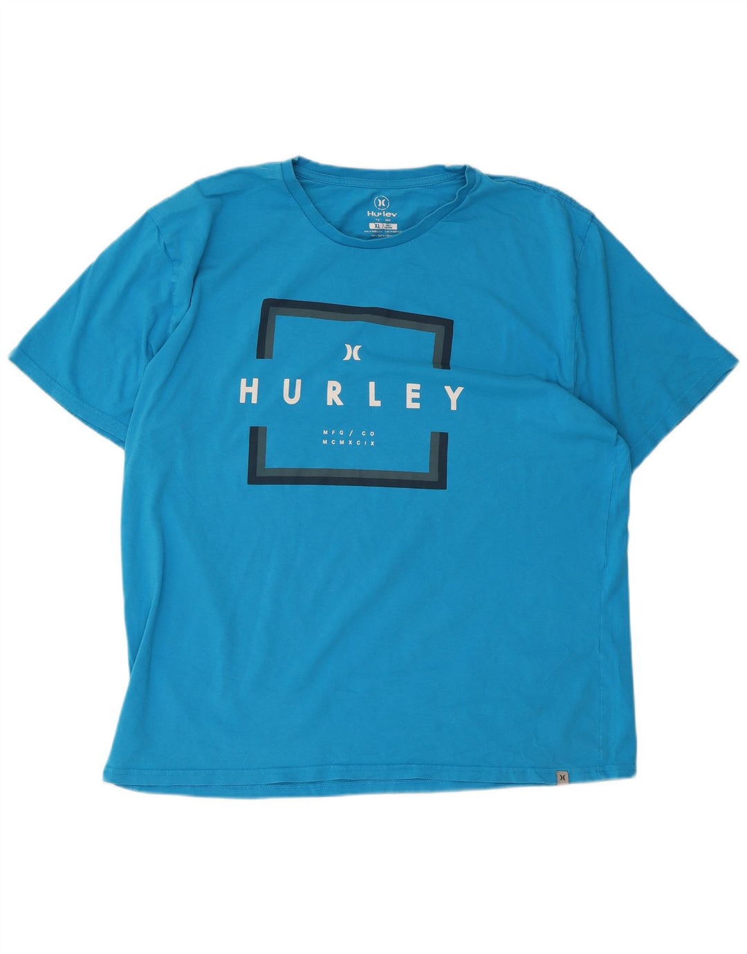 Hurley Mens Graphic T-Shirt Top XL Blue Cotton