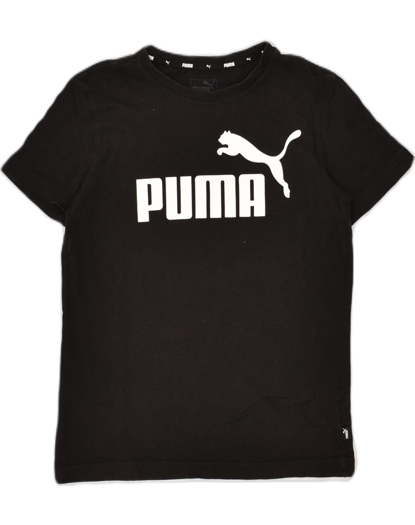 PUMA Girls Graphic T-Shirt Top 11-12 Years Black Cotton | Vintage Puma | Thrift | Second-Hand Puma | Used Clothing | Messina Hembry 