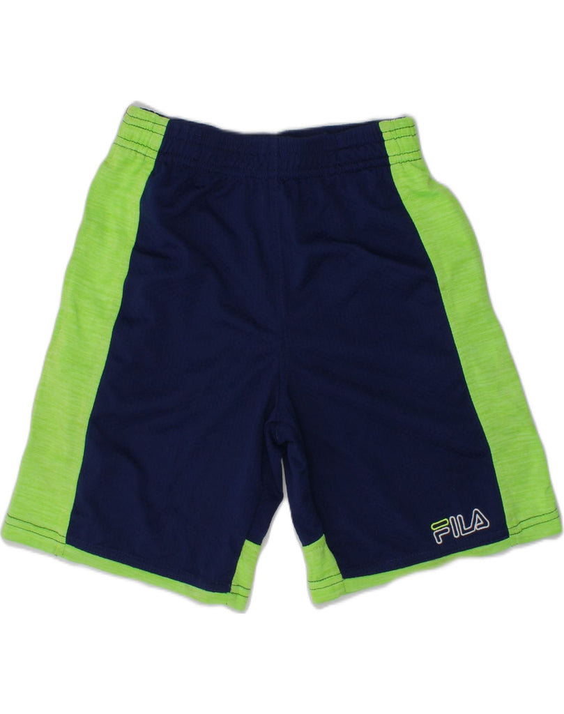 FILA Boys Sport Shorts 6-7 Years Blue Colourblock Polyester | Vintage Fila | Thrift | Second-Hand Fila | Used Clothing | Messina Hembry 