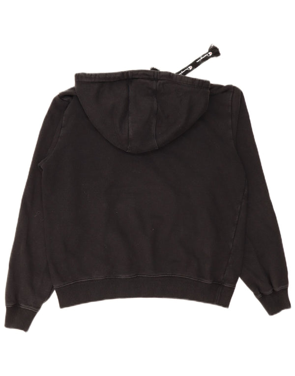 Champion Womens Hoodie Jumper UK 16 Large Black Cotton