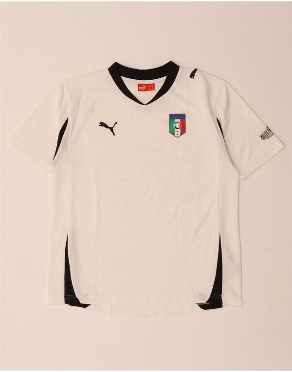 Puma Boys Italia T-Shirt Top 11-12 Years White Colourblock Polyester