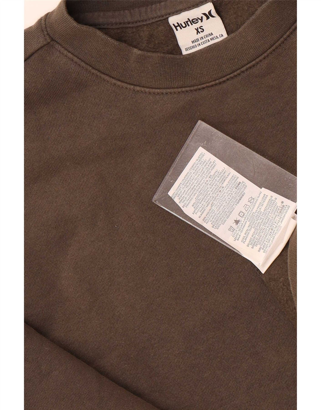 Hurley Mens Graphic Sweatshirt Jumper XS Brown Cotton