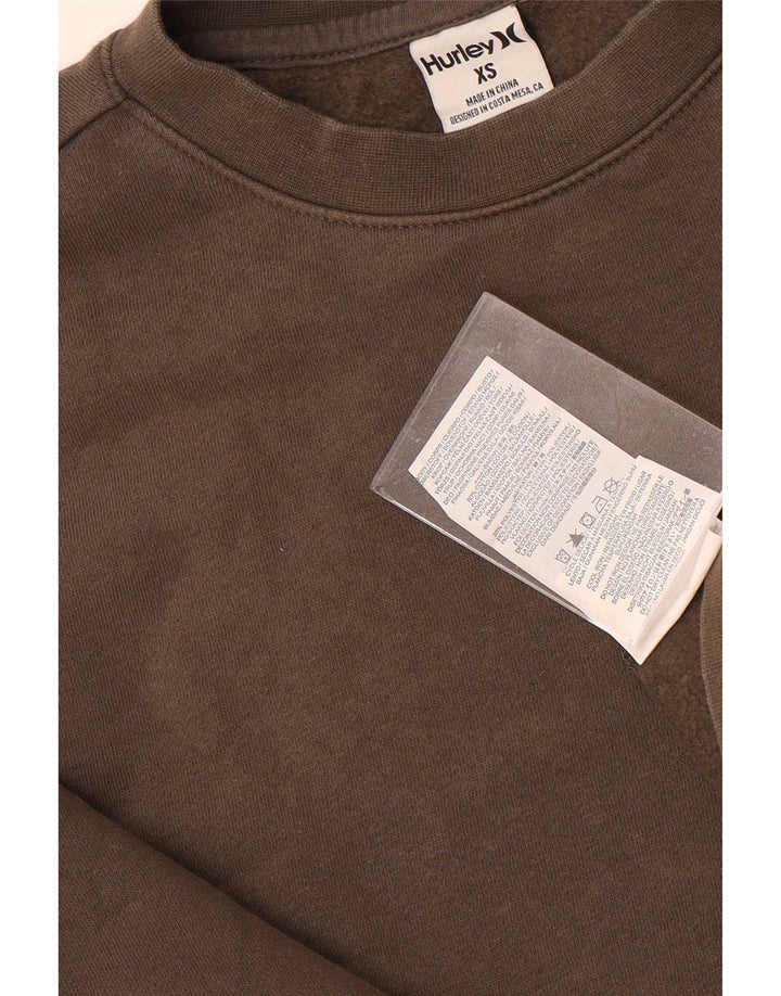 Hurley Mens Graphic Sweatshirt Jumper XS Brown Cotton