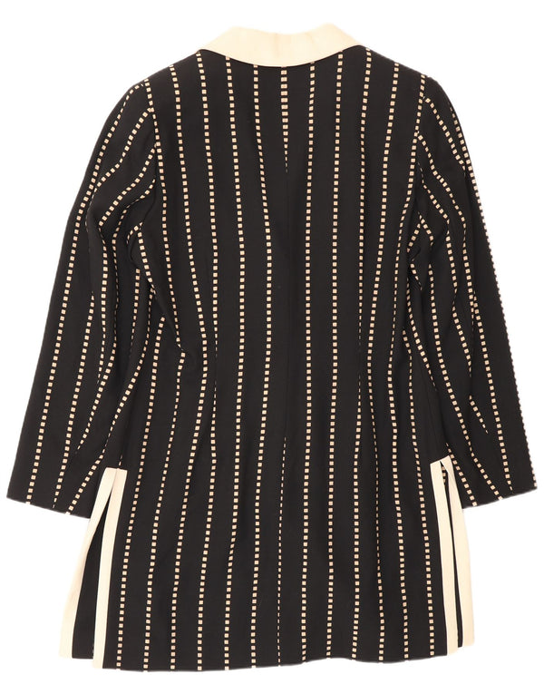 Edward Womens Longline 3 Button Blazer Jacket IT 46 Large Black Striped