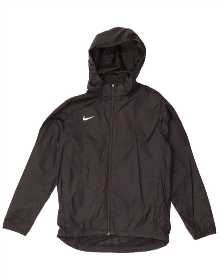 Nike Boys Hooded Rain Jacket 13-14 Years XL Black Nylon