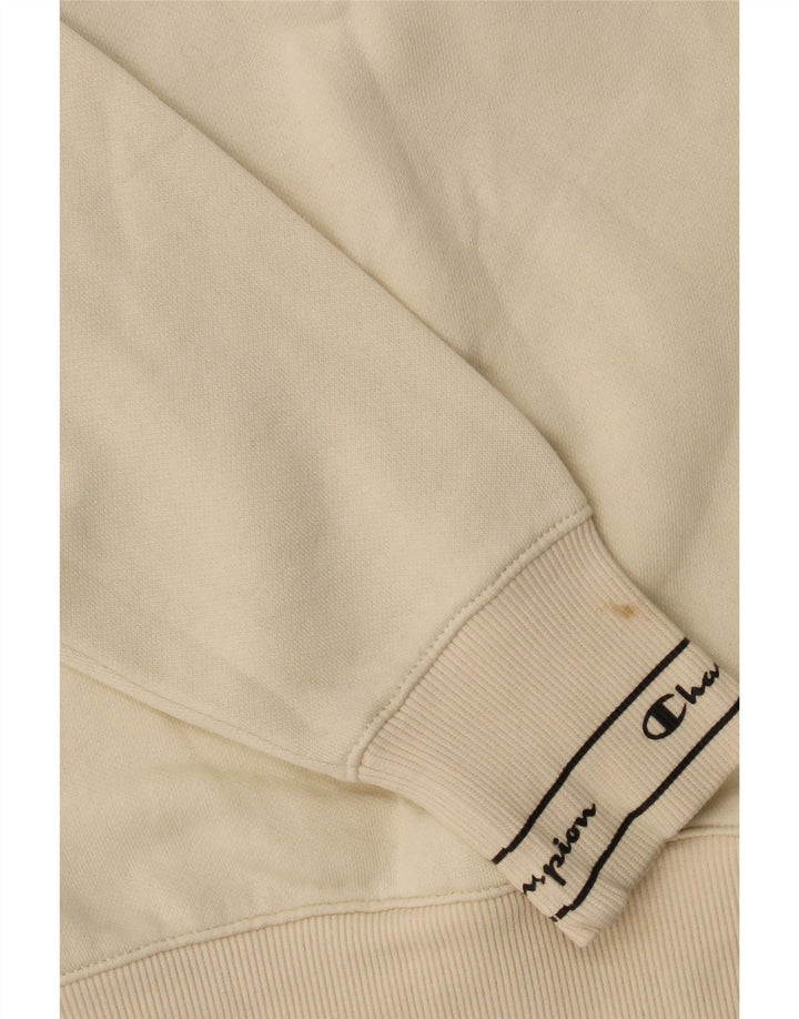 Champion Womens Graphic Oversized Sweatshirt Jumper UK 10 Small Off White