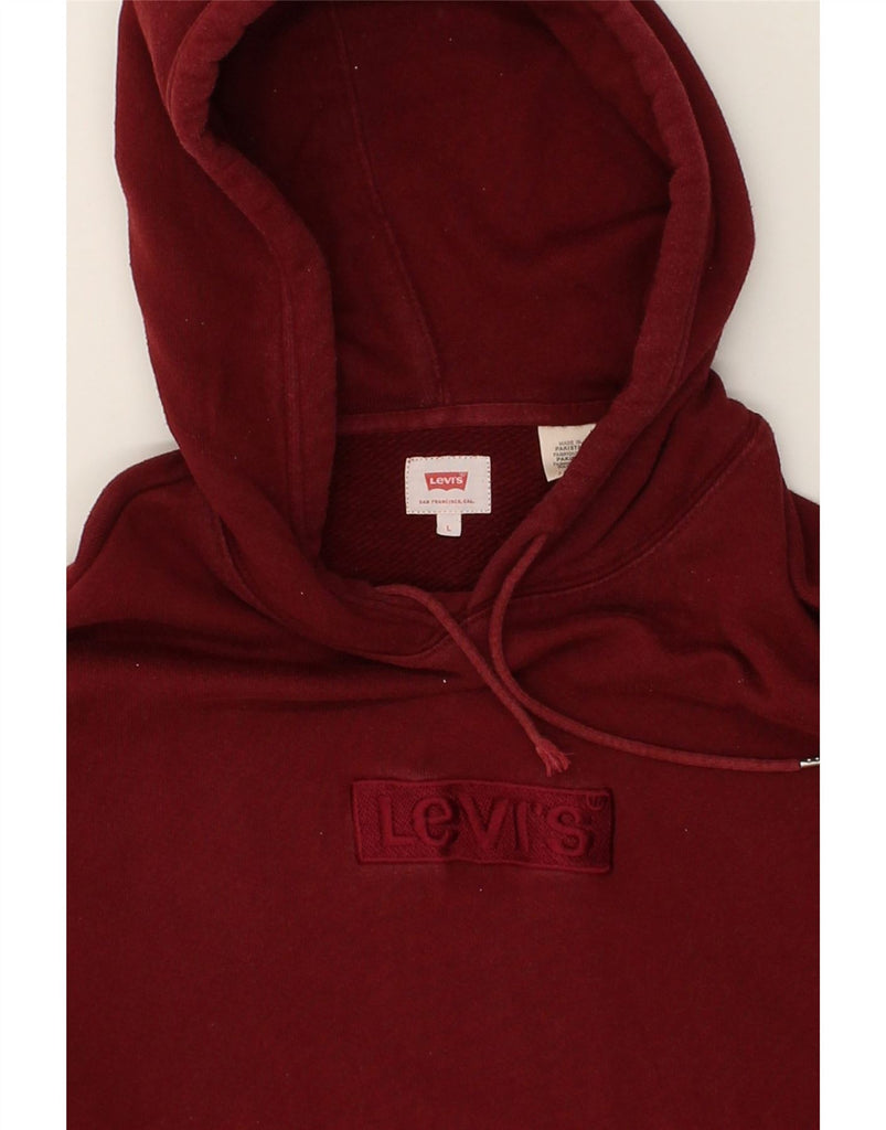 LEVI'S Mens Graphic Hoodie Jumper Large Maroon Cotton | Vintage Levi's | Thrift | Second-Hand Levi's | Used Clothing | Messina Hembry 