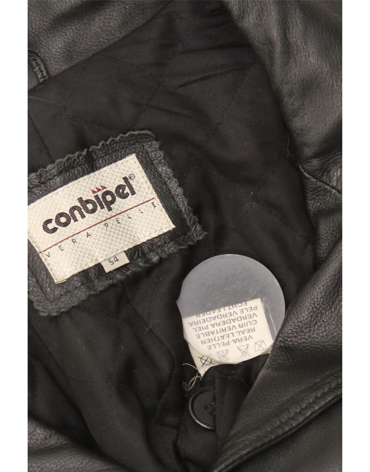 Conbipel Mens Leather Jacket IT 54 XL Black Leather